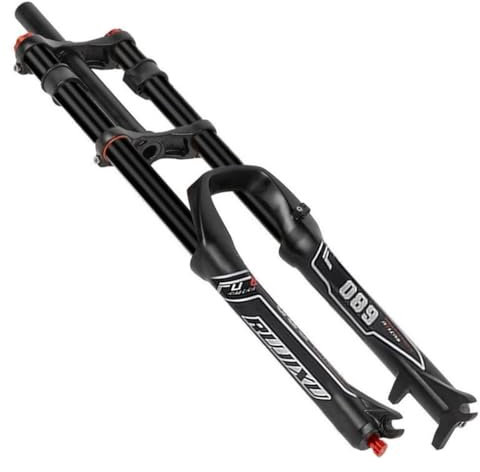 HIMALO Downhill Mountainbike Federgabel 26 27,5 29 MTB Luftgabel Federweg 130mm Scheibenbremse Gerade Gabel QR Zugstufenverstellung Manuelle Sperre (Color : Black, Size : 27.5'')