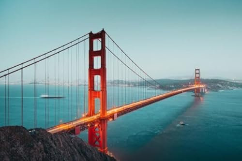 Acryl-Bild 60 x 40 cm: Panoramablick auf die berühmte Golden Gate Bridge vom Aussichtspunkt Battery Spencer aus gesehen in der wunderschönen (119086144)