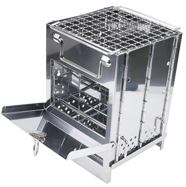 KONTONTY Mini-Grill Aus Edelstahl Quadratisch Zusammenklappbar Für Outdoor-Grillen Oder Picknick Holzofen Kochgeschirr