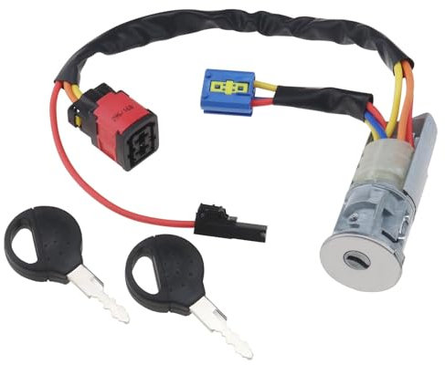 The Lord of the Tools Interruptor de Encendido del Automóvil Cilindro de Dirección Cerradura con 2 Llaves Compatible con Peugeot 206 406 Compatible con Citroen Cilindro de Cerradura de Encendido