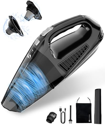 SERVOMASTER Aspirapolvere Auto Potente, Aspirabriciole Senza Fili Con Motore Senza Spazzole 12000Pa, Aspirapolvere per Auto Con Acciaio INOX HEPA, Aspirapolvere Portatile per Auto, Casa, Ufficio