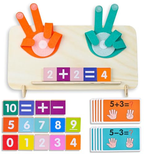 Ulikey Holz Mathe-Zählspielzeug, Mathe Spielzeug Zählen Lernen für Kinder, Pädagogisches Lern-Zahlenspielzeug für Kleinkinder Montessori Mathe-Lernspielzeug für 3-6 Jahre Jungen und Mädchen