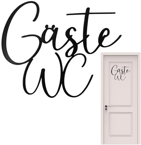 Gäste WC Schild Selbstklebend,Toiletten Aufkleber,Besetzt Schild Toilette,WC Schild,WC Schild,Gäste WC Schild,Türschilder WC Selbstklebend,Geeignet für Türen und Wände（19 * 15 cm）