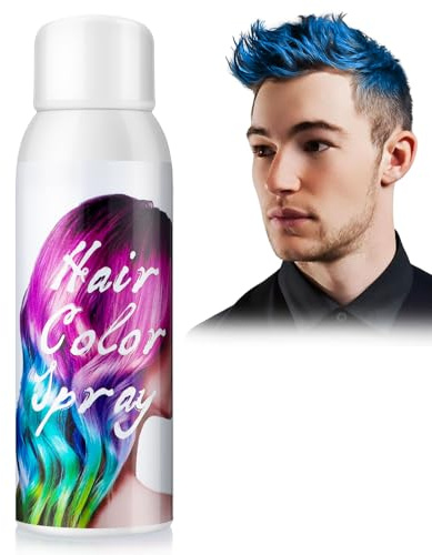Blue Hair Colour Spray, Temporary Coloured Hairspray, Washable One Time Hair Dye Spray for Party Fancy Dress Cosplay Halloween, Fast Dyeing, Suitable for Many Hair Types of Kids Adults- 100ml