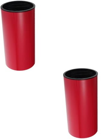 Set aus 2 Messerblöcken, Messerständer, Schneidewerkzeughalter, Küchenmesserhalter, Aufbewahrungsregale, Schubladen, Abtropfhalter für Messer, ABS, Rot