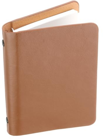 PATIKIL 6 Ring Binder Cover, A7 Leder Notizbuch Binder Mini Nachfüllbarer Loose Leaf Personal Planner mit 50 Blatt Papier, Braun