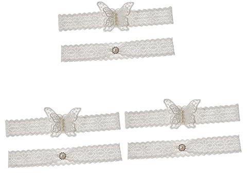 SOIMISS 3stücke Bridal Garters Spitzen Strumpfbänder Für Frauen Elastisches Hochzeitsaccessoire Mit Schleife B-Stil Für Besondere Anlässe Und Hochzeiten