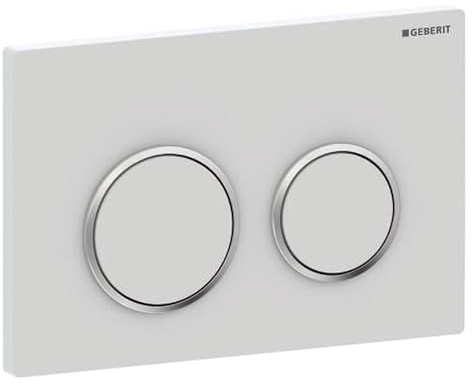 Geberit Omega20 Betätigungsplatte, für 2-Mengen-Spülung, 115.085.JT.1, Farbe: Weiß matt lackiert