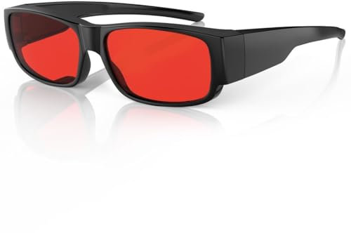 Bloomoak 99% Blue Light Blocking Fit Over Glasses-Occhiali notturni color ambra-Si adattano sopra gli occhiali da vista e da lettura, antiriflesso per dormire meglio-Schermi, TV, telefoni
