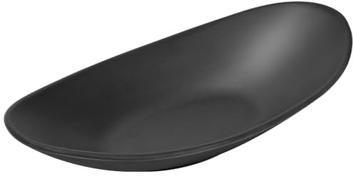 Szaboviktoria Schwarze Schmucktablett Schlüsselschale ，26.5x14cm，Kosmetiktablett Oval Schale Tablett für Flur schlüssel Schale im Eingangsbereich，dekoschalen，schmuckschale