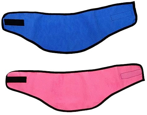 VANZACK 2pcs Dog Cooling Scarf and Ice Towel Set Breathable Summer Cooling Collar l Pink Dot l for Dogs and Pets