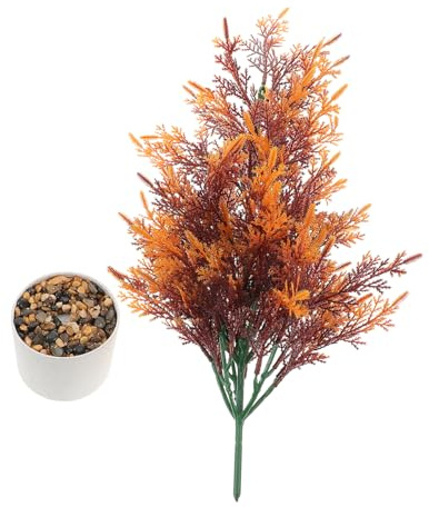 MAGICLULU Artificial Pine Cypress Faux Stems for Thanksgiving Christmas Festival Small Plastic Fall Plant Stems for Boho Wall Decor and Garden Artificial Shrubs