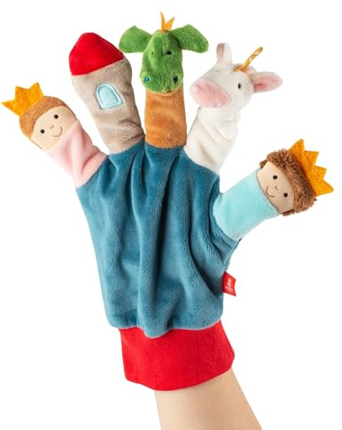 Sigikid Spielhandschuh Drache My Little Theatre Fingerpuppen Rollenspiel | Rollenspiel Fingerpuppen-Handschuh 5 Märchenfiguren