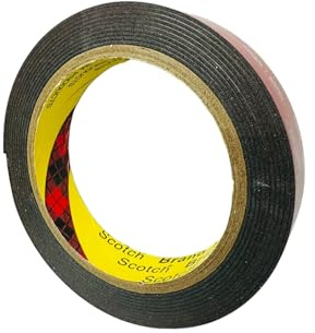 Aayans VHB Double-Sided Mounting Foam Tape, 3mm Thick, Black, Permanent Bonding for Metal and Plastic (25 mm x 3 meters)