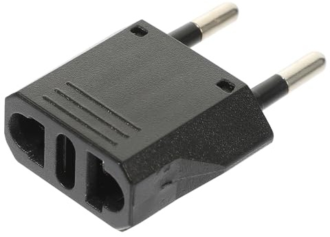 SHINEOFI Adaptador de Viaje Europeo a Americano de Cobre 6a 220v Negro para Viajes Internacionales y Uso Conveniente
