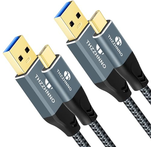 Thzzhnno Câble USB A vers USB C 1M Lot de 2, USB 3.1 USB 3.2 Gen2 10Gbps Transfert de Données pour Samsung Galaxy/iPhone 15/MacBook Pro/iPad Pro