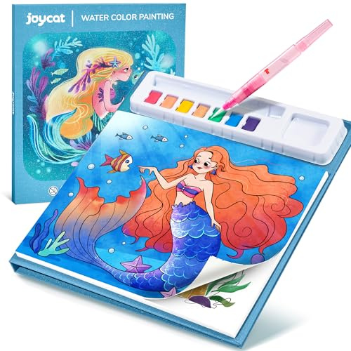 JoyCat Libro para colorear con acuarelas para niños pequeños a partir de 3-8 años, juego de acuarela para arte y manualidades, juguete educativo como regalo de cumpleaños para niños y niñas