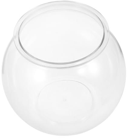 VICASKY Petit Aquarium Rond Plastique Transparent Bol à Poissons Décoratif et Pot de Plantes de Bureau Résistant Aux Chocs pour Salon et Table