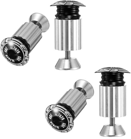 QUARKZMAN 2 Paar Fahrrad Lenkerendstopfen Aluminium Lenkerendkappen 18-20mm Einstellbare Spreizverriegelung Mit Schraube Für MTB Rennrad BMX Fixed Gear Fahrrad Schwarz