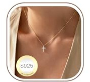 Avotto Kreuz Kette Damen Silberkette 925 Cross Necklace Women, Silber Kreuz Kette Damen Halskette Kreuz Ketten Silber Jewellry Gifts
