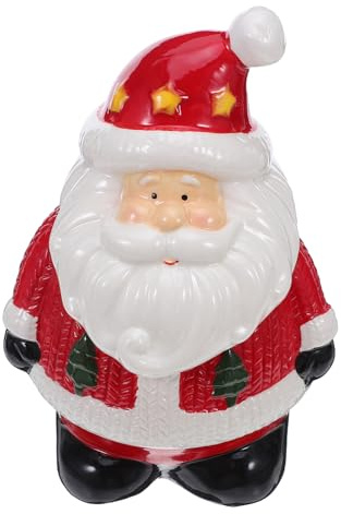 LIFKOME Bonbonnière Boîte À Biscuits Boîte À Biscuits Récipient À Bonbons Avec Couvercle En Porcelaine Porte-Goûter En Céramique Figurine De Père Noël En Céramique