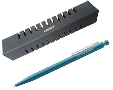 Lamy Kugelschreiber cp1, Modell 256, inkl. Laser-Gravur, Farbe Aquamarine (blau)