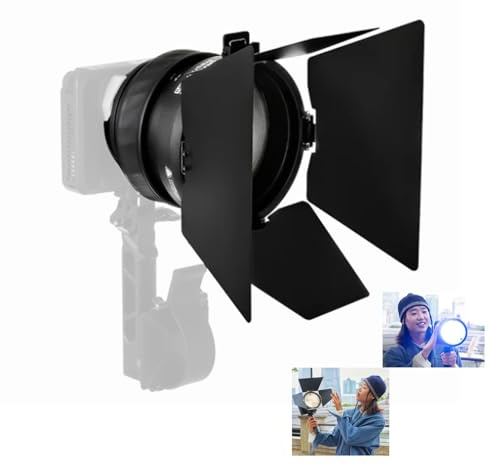Aputure Amaran Mini Fresnel con minipuertas de Granero de 4 Hojas Accesorio Fresnel ultracompacto para Amaran Ray 60c y 120c y Otras Luces de Montaje Bowens | Accesorio Fresnel ultracompacto para luz LED Bowens Mount