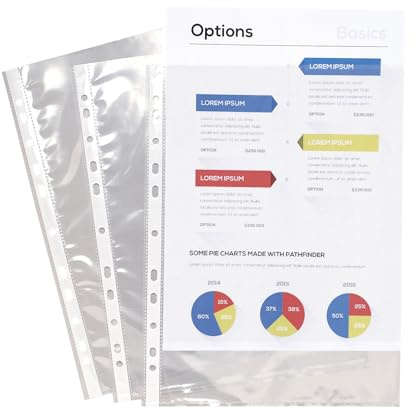 Exacompta 5250E 50er Pack PP-Kunststoff Prospekthüllen Standard. Für DIN A4 transparent glasklar oben offen Klarsichtfolie Plastikhülle Klarsichthülle ideal für Ordner Ringbücher und Hefter