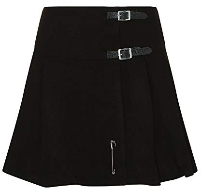 Tartanista Kilt écossais 41,9 cm | Grand Choix de Tartans écossais – Broche Offerte - Noir - 48 FR