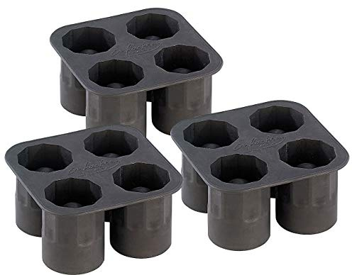 infactory Eisgläser selber machen: Silikon Eisglasform 3er-Set für 12 große EIS-Gläser 4 cl (Eiswürfelformen für Sidgläser, Shotglas Silikon Form, Glas)