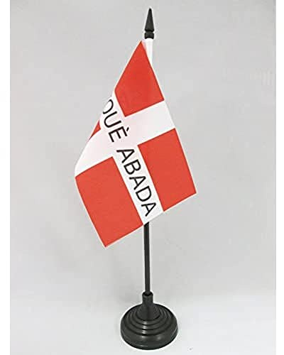 AZ FLAG Drapeau de Table Savoie Indépendantiste 15x10 cm Socle Plastique | Usage intérieur Drapeau de bureau guadeloupéen finition cousue et bords renforcés avec mât en plastique et socle en plastique