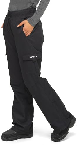 Arctix Women's Lumi Pull Over Fleece Lined Cargo Snow Pants, Black, X-Large