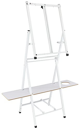 Bob Ross 2-in-1 Studio Easel - As Seen on Netflix Metal Easel Four Legged Tabletop Easel - White