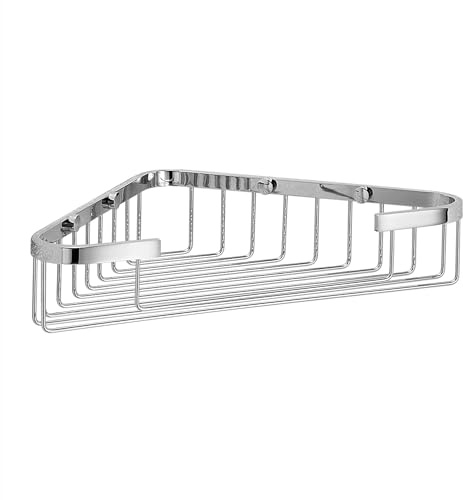 Lineabeta - Cestino portaoggetti Doccia Aperto angolare L.19 cm in Acciaio Lucido