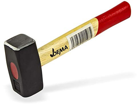 DEMA Fäustel Hammer PH 1250 – Pflasterhammer, Plattenhammer, Handfäustel, Vorschlaghammer – 1250 g mit Holzstiel, robust, langlebig – für Pflasterarbeiten, Bau, Garten, Heimwerker, Handwerk