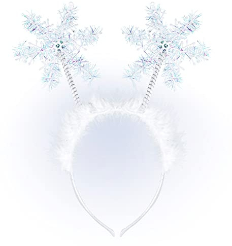 W WIDMANN MILANO Party Fashion - Haarreif Weihnachten für Erwachsene, Schneeflocken oder Weihnachtsbaum, Kostüm Accessoire