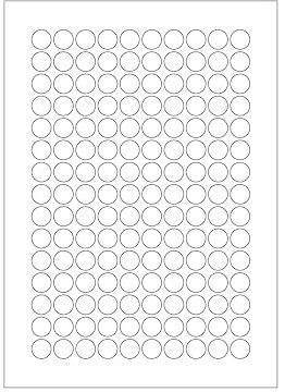 MADE IN GERMANY 3.750 Etiketten selbstklebend rund 15 mm weiß permanent klebend auf Bogen A4 (25 Bögen x 150 Etik.) CS Label – Universaletiketten zum Beschriften und Bedrucken