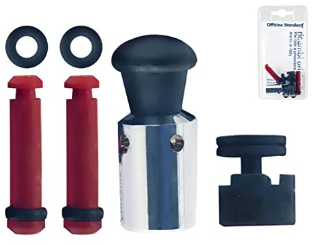 INOXRIV Set Ricambi per Pentole a Pressione ( 1 valvola a peso + 1 valvola di sicurezza + 2 dispositivi di blocco)