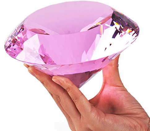 Kristalldiamant-Briefbeschwerer von Longwin, 150 mm breit, als Dekoration für zu Hause oder für Veranstaltungsorte, in einheitlicher Farbe., rose