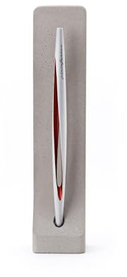 Pininfarina Aero Ethergraf | Instrumento de Escritura | Italia | Cuerpo de Aluminio Aeroespacial Rojo | Base de Hormigón | Objeto de Arte | Regalo Profesionales y Artistas | Hombres y Mujeres