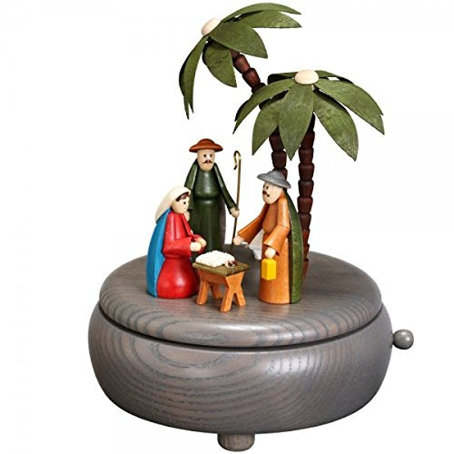Rudolphs Schatzkiste Spieldose Geburt Christi bunt BxHxT 13x17x13cm NEU Spieluhr Spielwerk Musikdose Musik Figur Seiffen Erzgebirge Holz Dekoration Weihnachten
