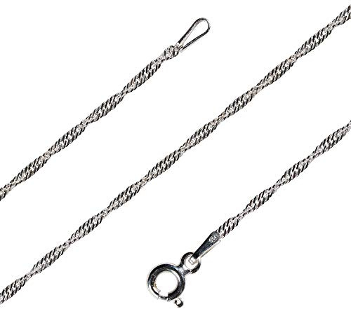 Avesano Singapurkette 925 Silber Kette Damen 1,4 mm Halskette 101082-0 | flache Silberkette in den Längen 38 40 42 45 50 60 cm verfügbar