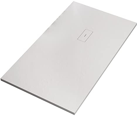 OLIMPO DOCCE - Piatto doccia in marmo resina bianco effetto cemento STAR MAKA - 80x120