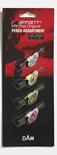 DAM EFFZETT Sortiment 3-teiliges Spinner, Hechtangel-Set für Raubfischangler und mittelgroße Spinnsitzungen, Größe 5, 12 g, Metallköder für Flüsse, Kanäle, Abflüsse und Seen, bereit zum Fischen, Hecht
