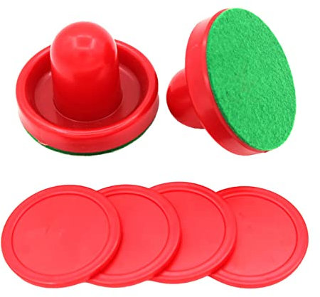 PW TOOLS Dischi e spingitori da Hockey ad Aria 2 Pezzi di Spinta per Hockey ad Aria compressa e 4 Pezzi di Ricambio per Dischi da 299 Pollici per tavoli da Gioco per l'attrezzatura