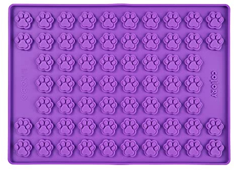Collory Medium Pfoten (3cm) Silikon Backmatte, Hunde Tatzen, Backform für DIY Hundekekse und Leckerlis, Knochenbackform, Pralinenform, Schokoladenform, Antihaftend und Lebensmittelecht (BPA-Frei)