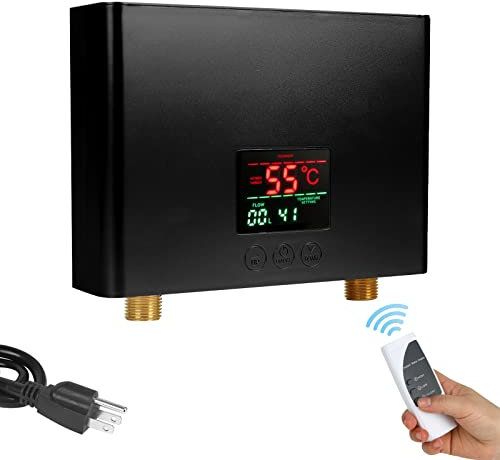 Petit chauffe-eau électrique - 3,5 kW - Électronique - Hydraulique - Petit degré - Température précise au choix (noir)
