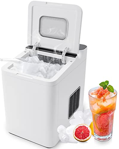 GOPLUS Machine a Glacon 15 KG/24 H, 9 Cubes Prêt en 6-13 Min, Réservoir 1,5 L, Machine à Glace avec Contrôle de l'Écran LED Tactile et Auto-Nettoyage, pour Maison, Cuisine, Camping, Blanc