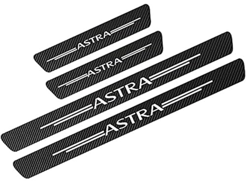 4 Stück Kohlefaser Auto Einstiegsleisten Schutz für Opel Astra J H G K, Türschweller Kratzschutz Abdeckung Verkleidung Protector Pedal Aufkleber Willkommen Pedal Scuff Guard Car Zubehör