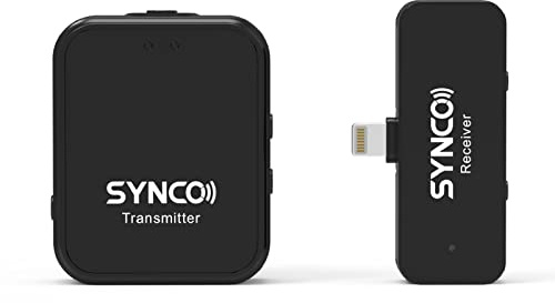 SYNCO G1L 2.4G Sistema Microfonico Wireless con Trasmettitore clip-on e Mini Ricevitore Portata di Trasmissione 150 M Batteria Integrata Compatibile con smartphone Tablet Laptop